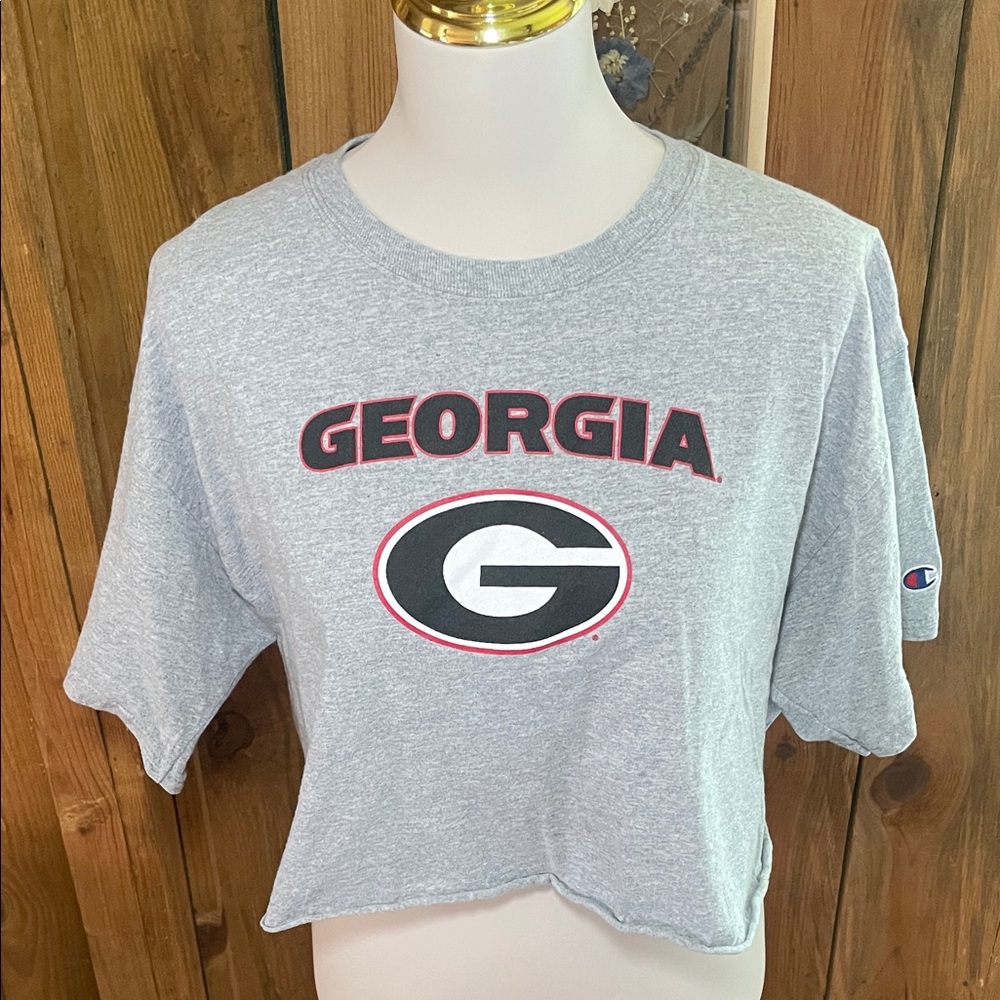Champion Gray Georgia Bulldogs Crop Top